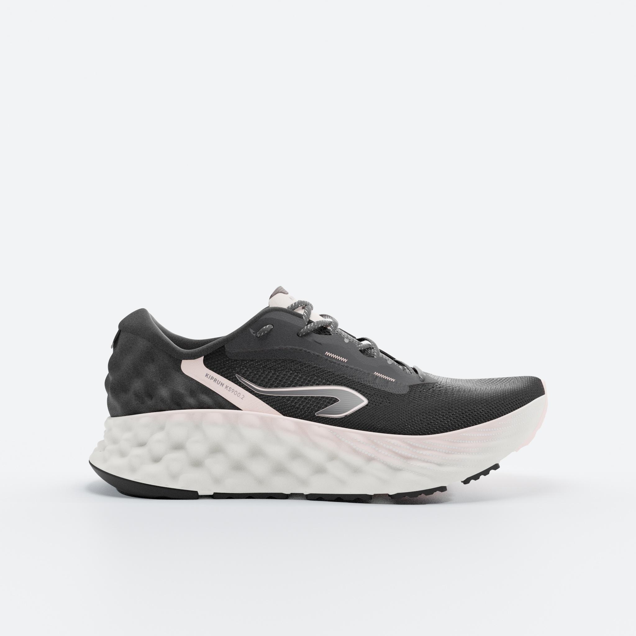 Tenis de running negro con rosa para mujer Kiprun KS900.2